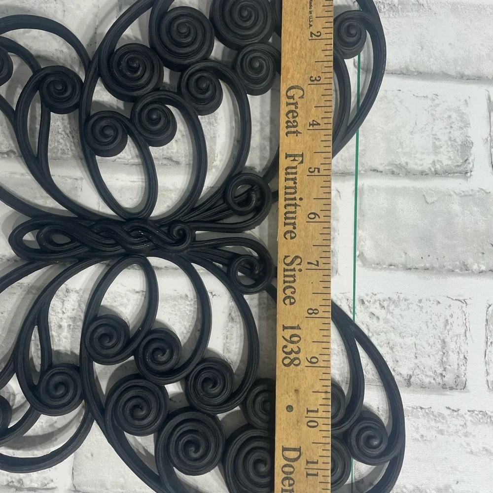 Vintage 1970's Burwood Products Butterfly Wall Decor Set of 2 Black. Resin. MCM.